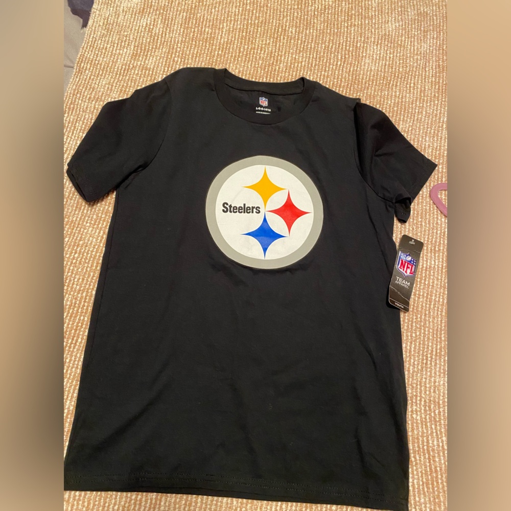 NFL Team Apparel Pittsburgh Steelers Shirt Youth Large Short Sleeve
